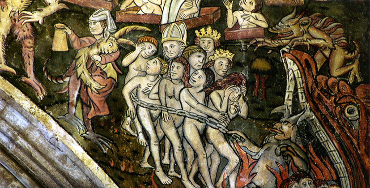 A 'doom mural' on the wall of St Thomas the Martyr, Salisbury, 1475