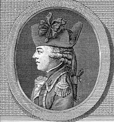 An engraving of Captain Charles Asgill published in 1786