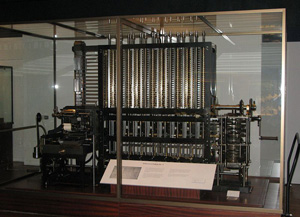 A photo of the Difference Engine constructed by the Science Museum based on the plans for Charles Babbage's Difference Engine No. 2. Photo by geni.