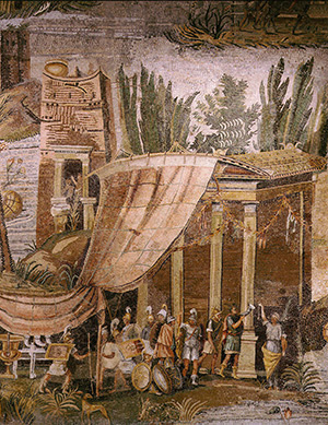 A Roman garrison on the Nile, detail from a mosaic pavement, c.80 BC