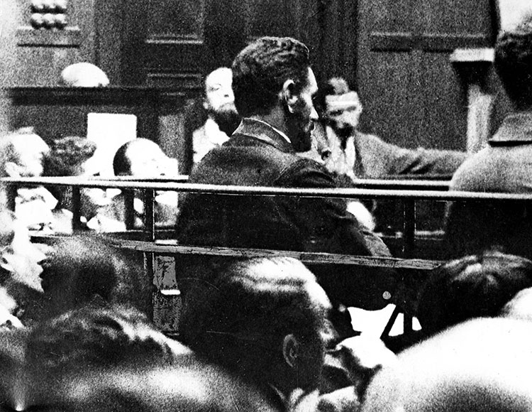 Casement in the dock at the Old Bailey during his trial