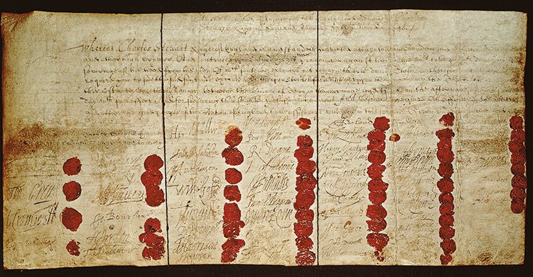 Charles I's death warrant.