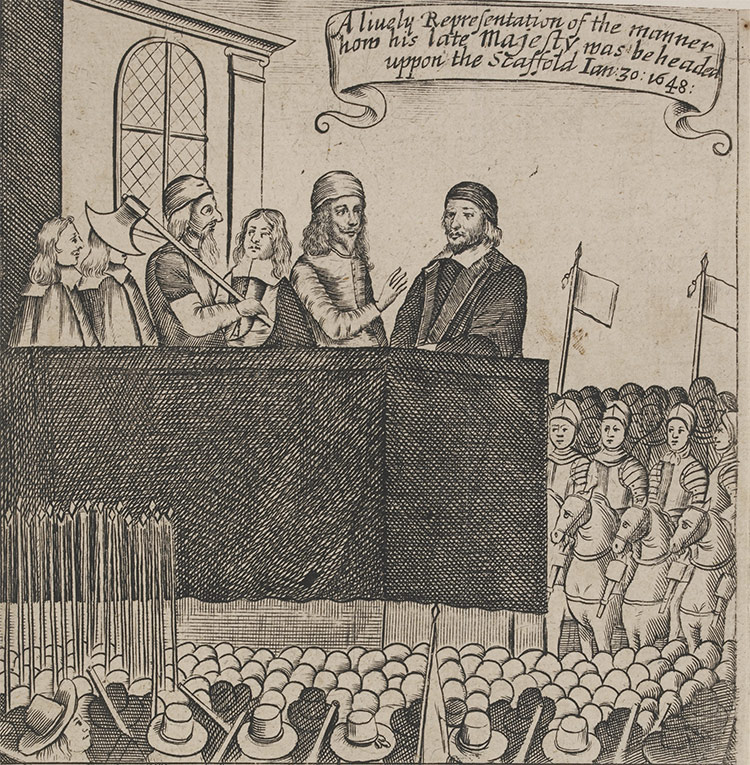 An anonymous print showing Charles I on the scaffold.