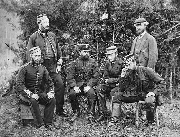 English officers at Yorktown, 1862. Library of Congress