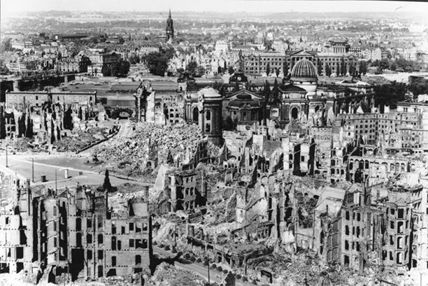 Dresden after the Allied bombing raid, 1945