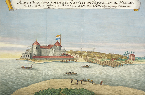 Flying the flag: Elmina Castle following the Dutch conquest of 1637, an illustration used in the 'Atlas Blaeu-van der Hem'. 