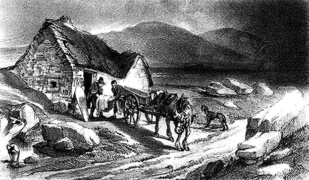 Frontispiece illustration from 'Narrative of a Journey from Oxford to Skibbereen during the year of the Irish Famine', written in 1847 by Lord Duffering and G.F.Boyle to raise relief funds