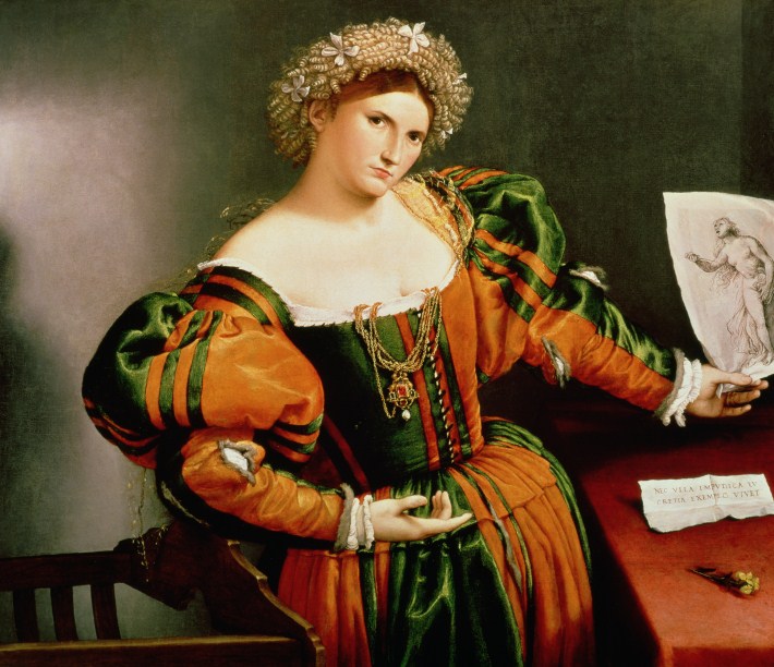 A Lady with a Drawing of Lucretia, by Lorenzo Lotto, c. 1530-33. Copyright Bridgeman Art Library 2010