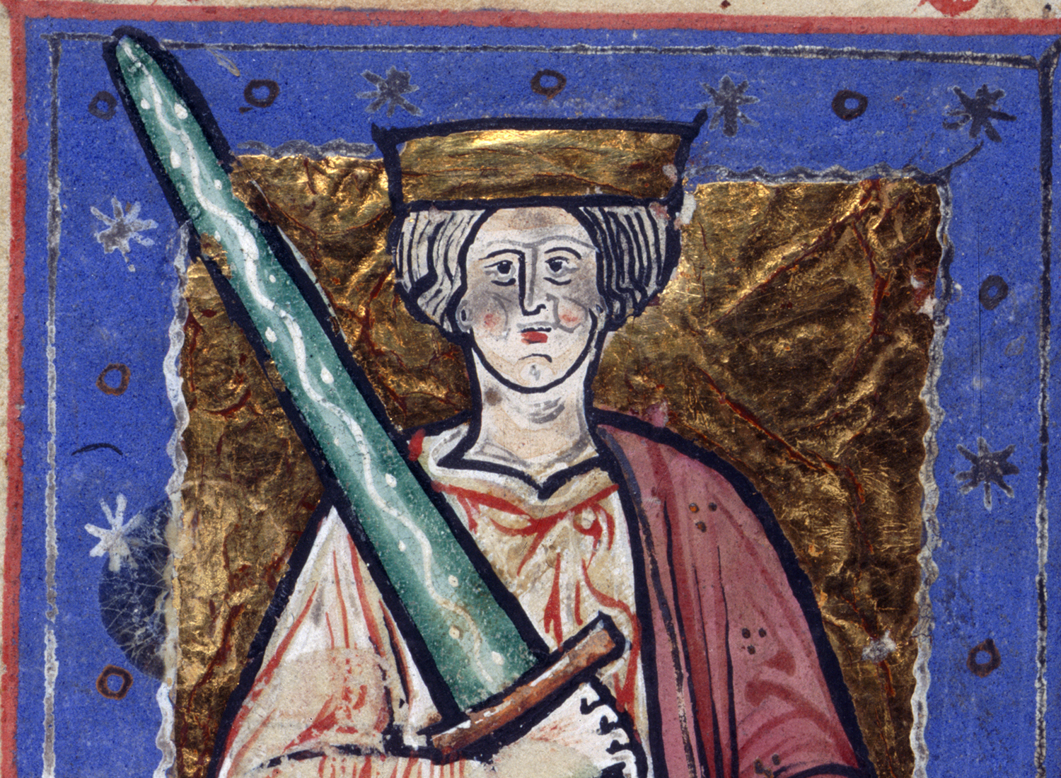 Portrait of Æthelred from the Abingdon Chronicle, c.1220.