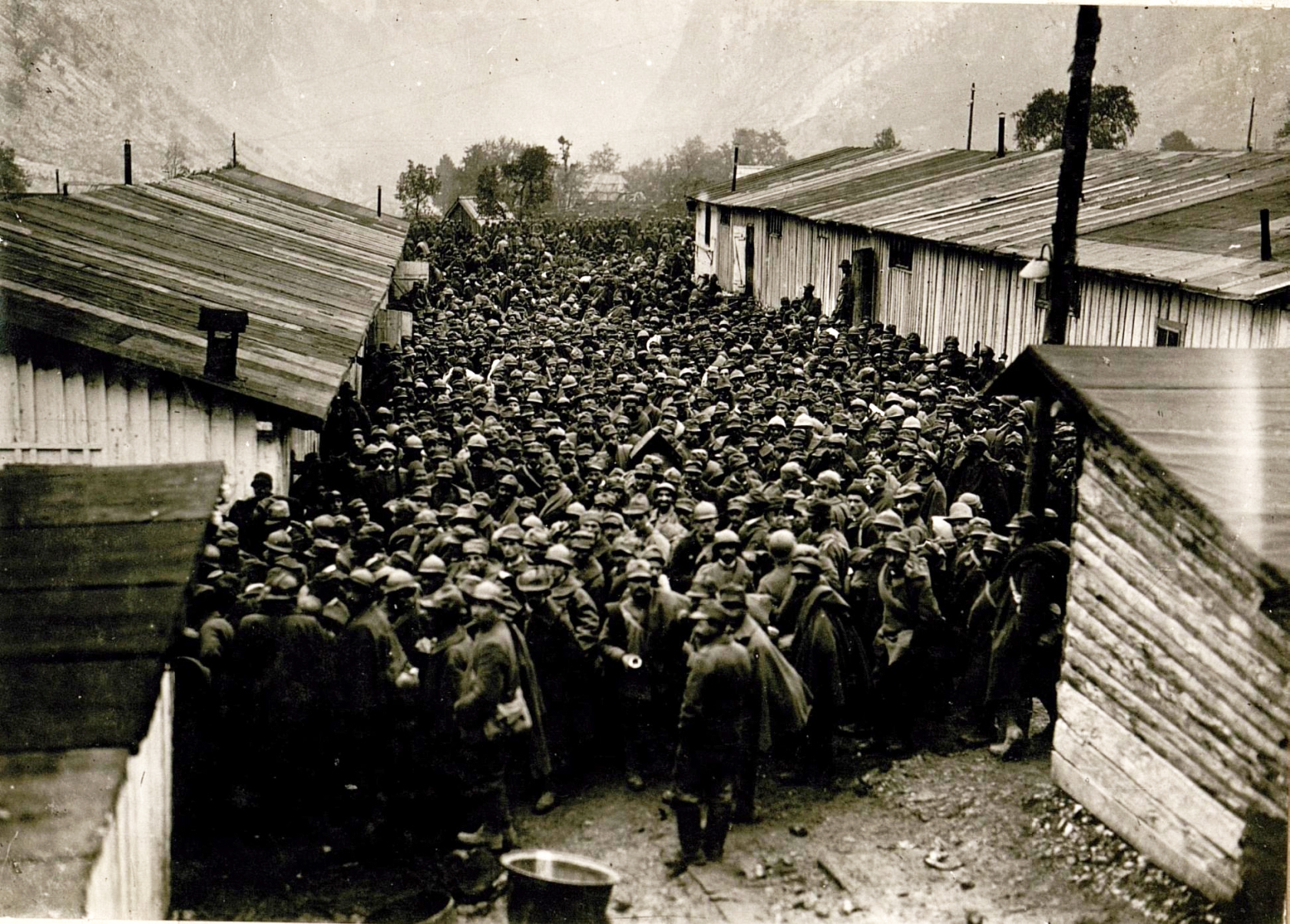 Captured Italian soldiers after the Battle of Caporetto. 