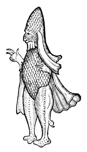 'Caliban - A Man or a Fish', a 16th-century illustration 'Caliban - A Man or a Fish', a 16th-century illustration