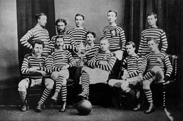 Pass masters: Queen's Park, after winning the inaugural Scottish FA Cup in 1874