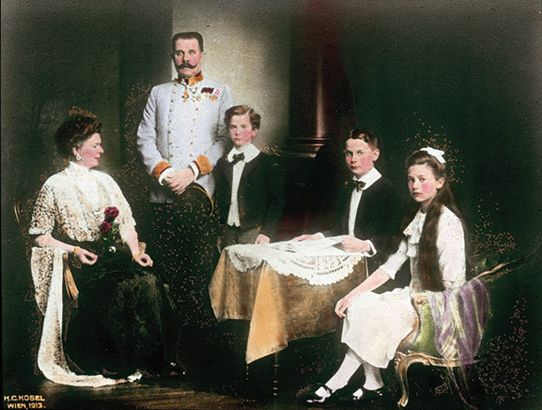 End of the line: Franz Ferdinand poses with his family in Vienna, 1913. Getty Images/Hulton Archive