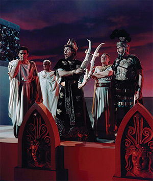 Lyre, lyre, Rome's on fire: Peter Ustinov (centre) plays Nero in the 1951 Hollywood film, Quo Vadis Lyre, lyre, Rome's on fire: Peter Ustinov (centre) plays Nero in the 1951 Hollywood film, Quo Vadis