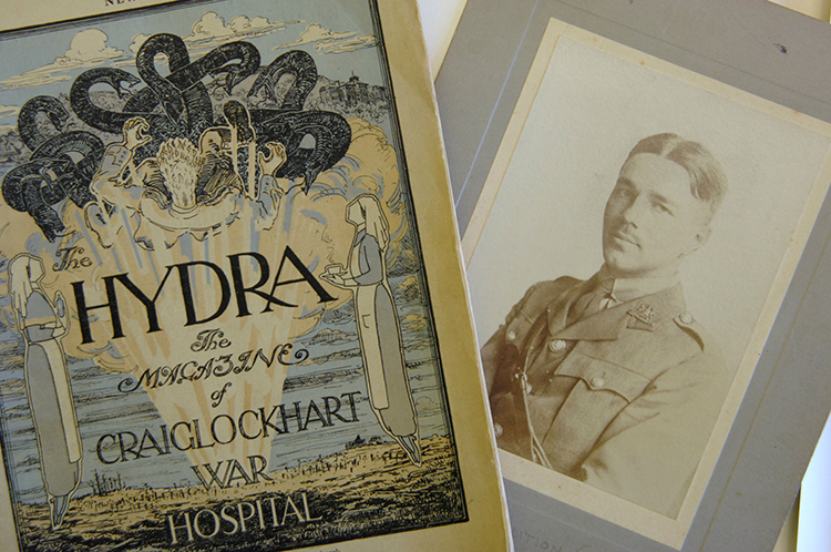 Creative healing: The Hydra, alongside a photograph of Wilfred Owen. Ⓒ Johnny Greig.