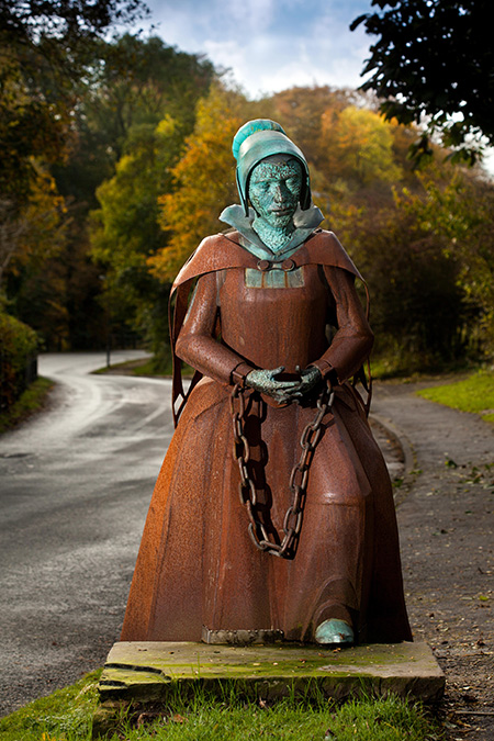 Eerie: the metal sculpture of Alice Nutter in Roughlee, Lancashire