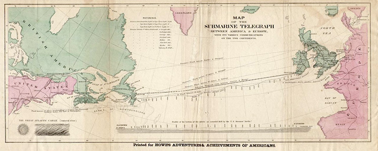 Map of the transatlantic cable