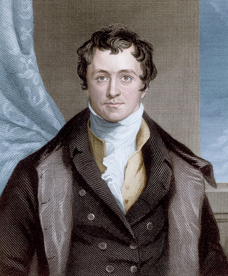 Safety baron: Humphry Davy, engraving from a portrait by T. Lawrence, 1807.