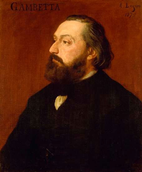 Léon Gambetta, leader of the Government of National Defence during the Franco-Prussian War. By Alphonse Legros (1875).
