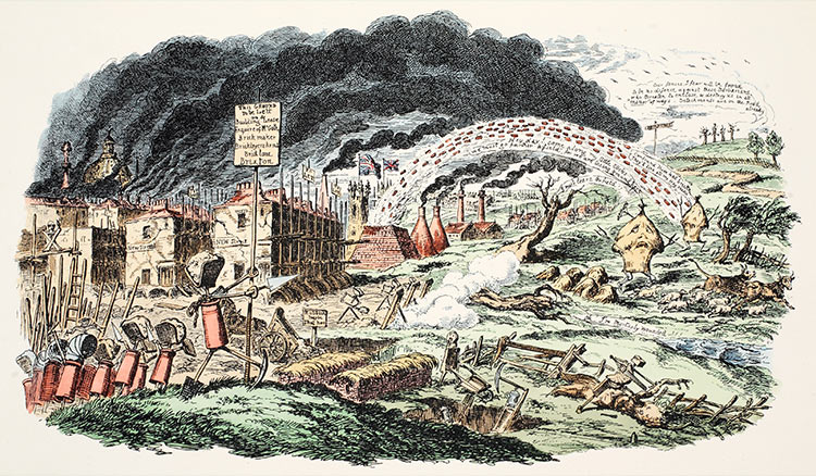 Going, going, gone: 'The March of Bricks and Mortar', by George Cruikshank, 1829.