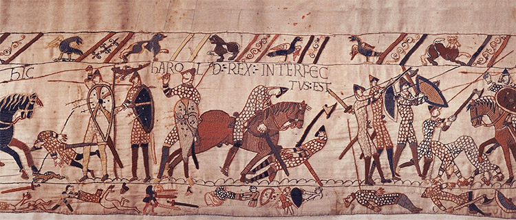 Harold&#039;s death scene in the Bayeux Tapestry