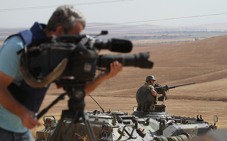 Recorded history: a cameraman follows troop movements in Northern Iraq, 2014.