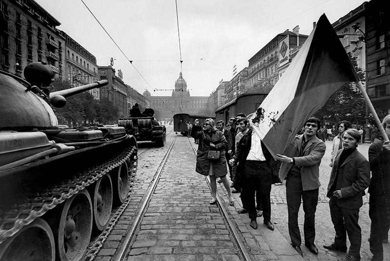 Soviet tanks roll into Prague, 21 August 1968.