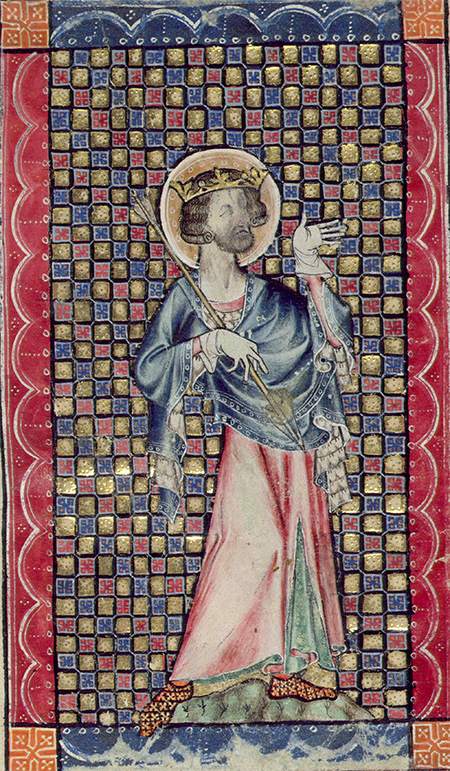 Miracle worker: St Edmund in a miniature from the Macclesfield Psalter, c.1330