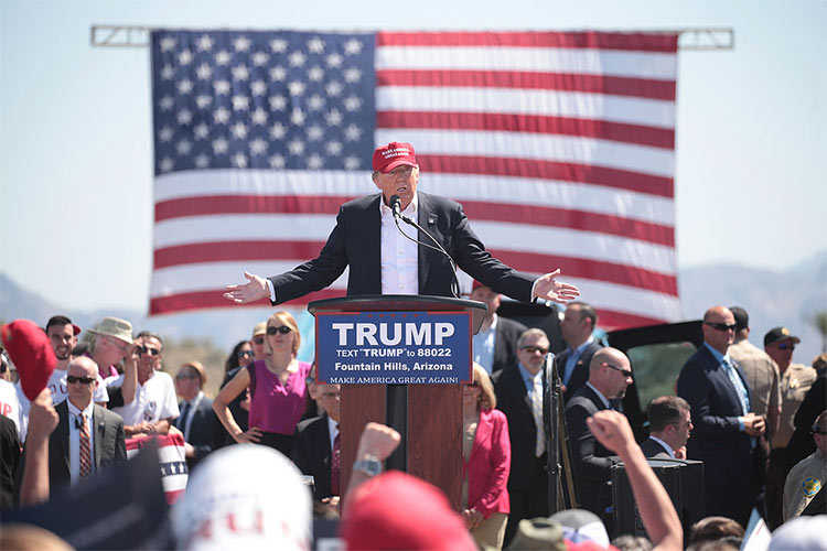 Donald Trump at an Arizona rally in March 2016