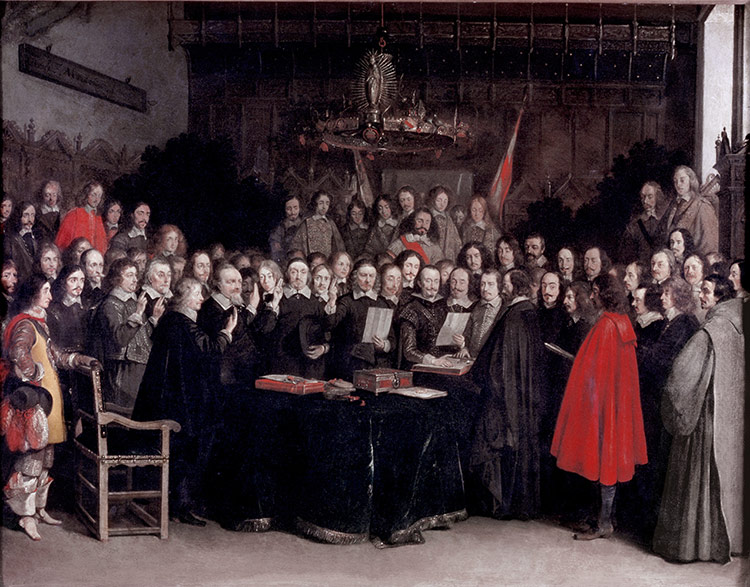 The Swearing of the Oath of Ratification of the Treaty of Münster, 1648, by Gerard ter Borch