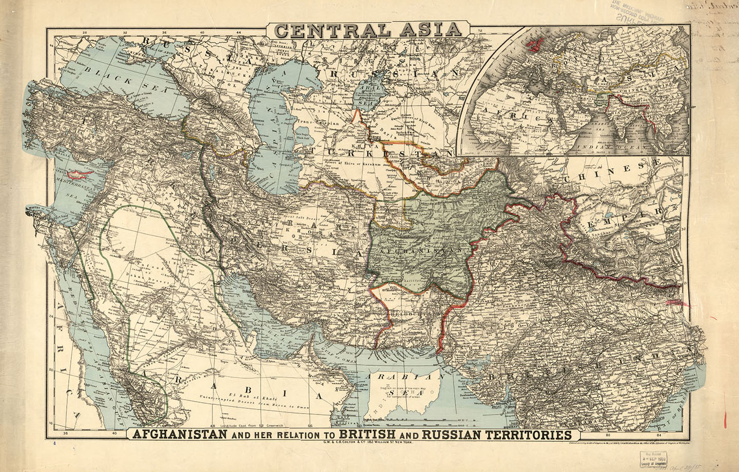 Map of Central Asia, 1885. 