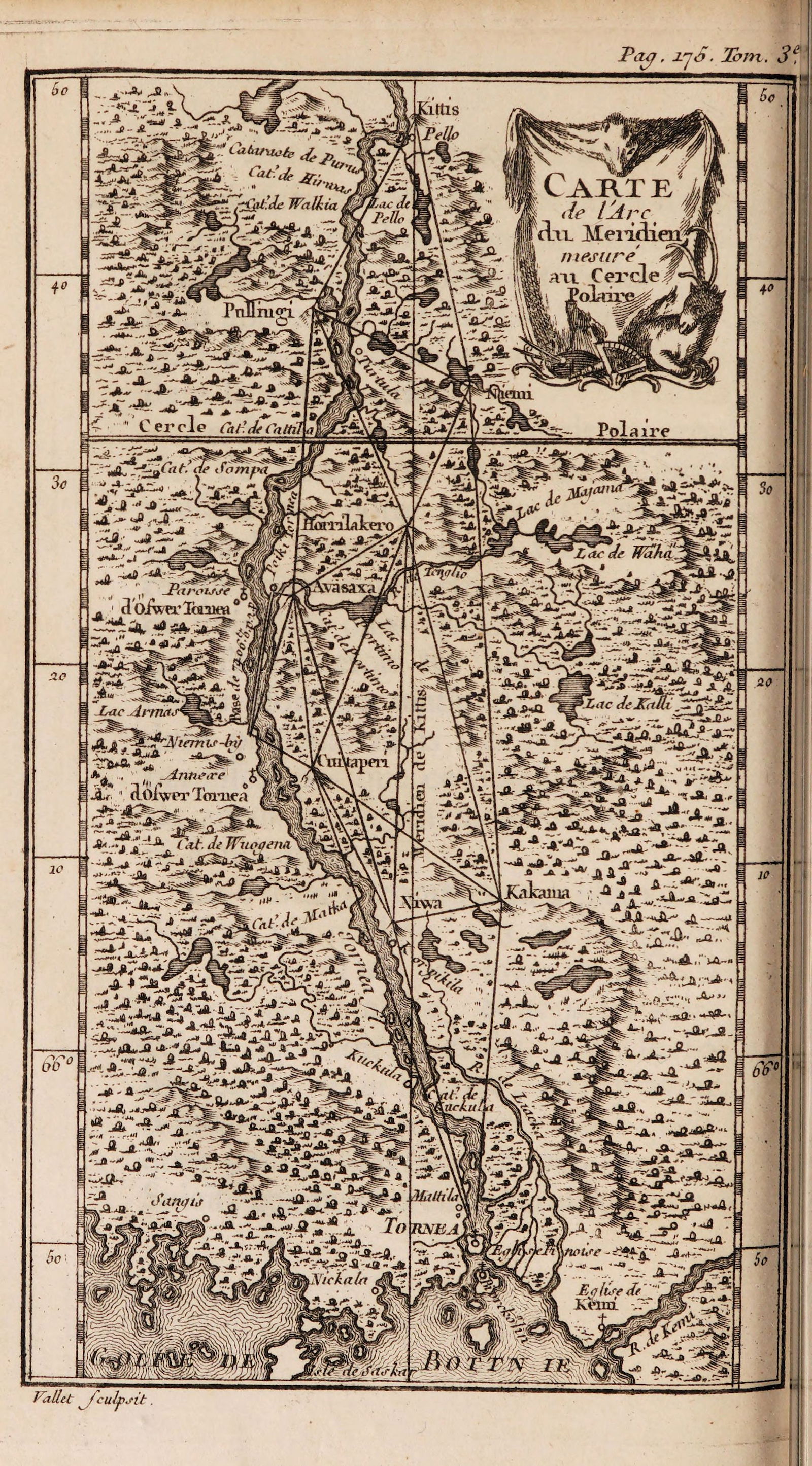 Map showing the triangulation across the Andes, 1744. Bibliothèque nationale de France.