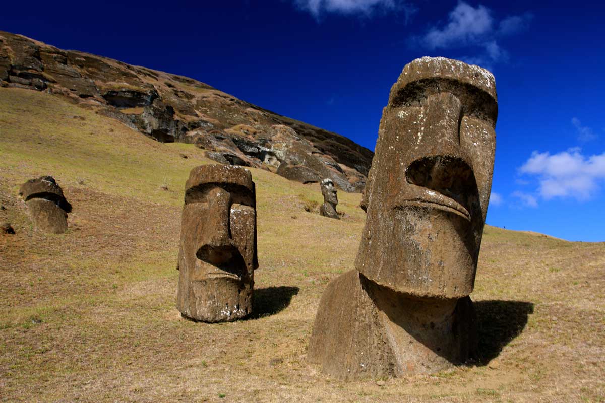 Moai at Rano Raraku. Travelling Otter/Wiki Commons.