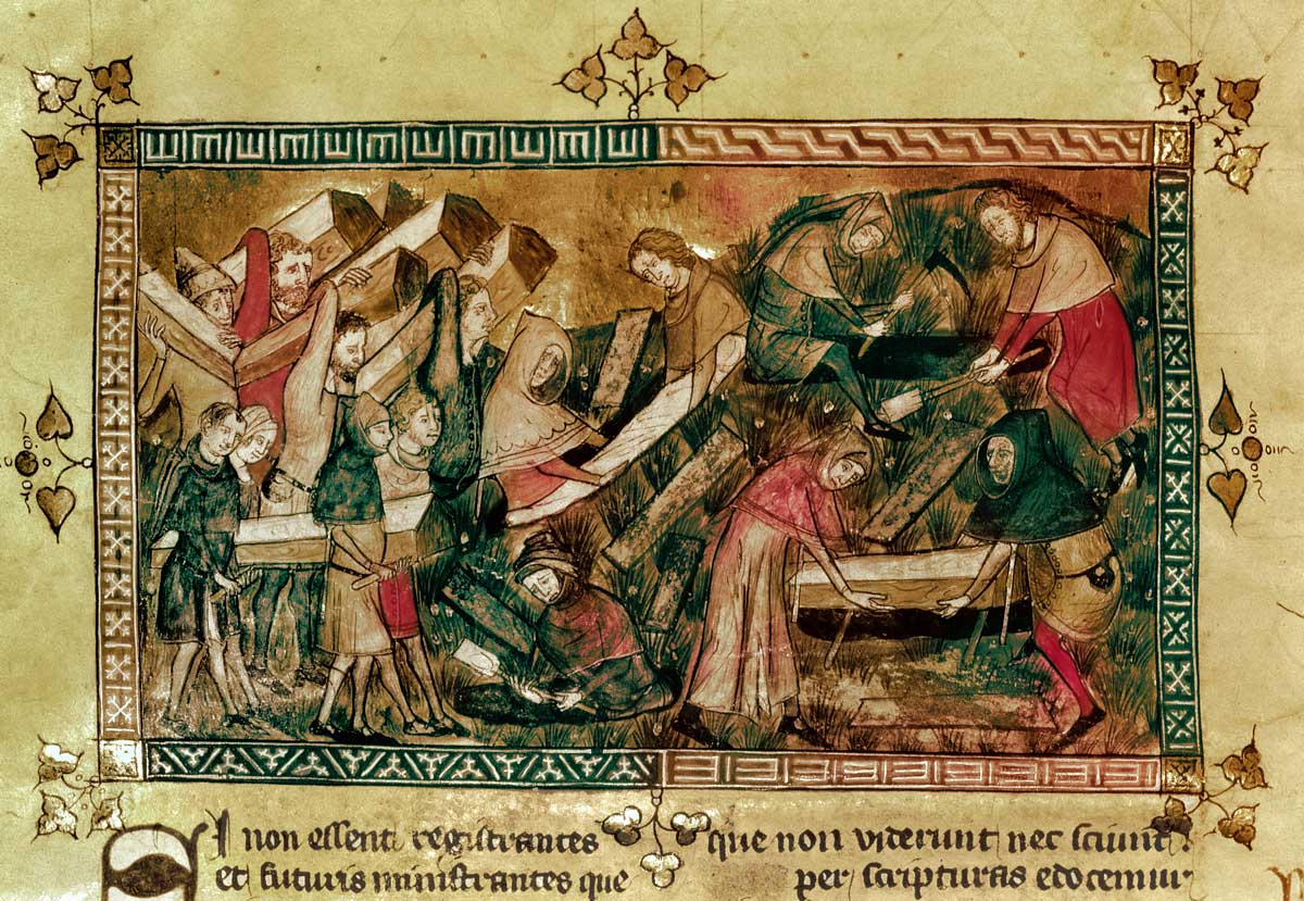The Black Death at Tournai in 1349, Flemish, 14th century.
