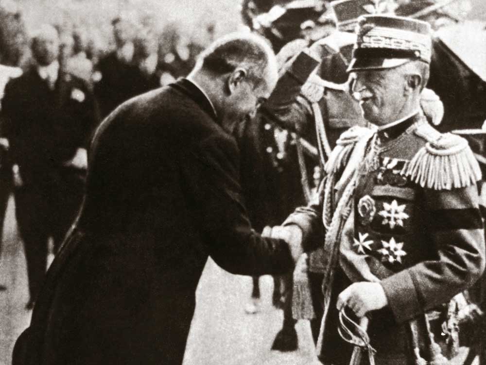 Mussolini with King Victor Emmanuel III in Rome,  30 October 1922.