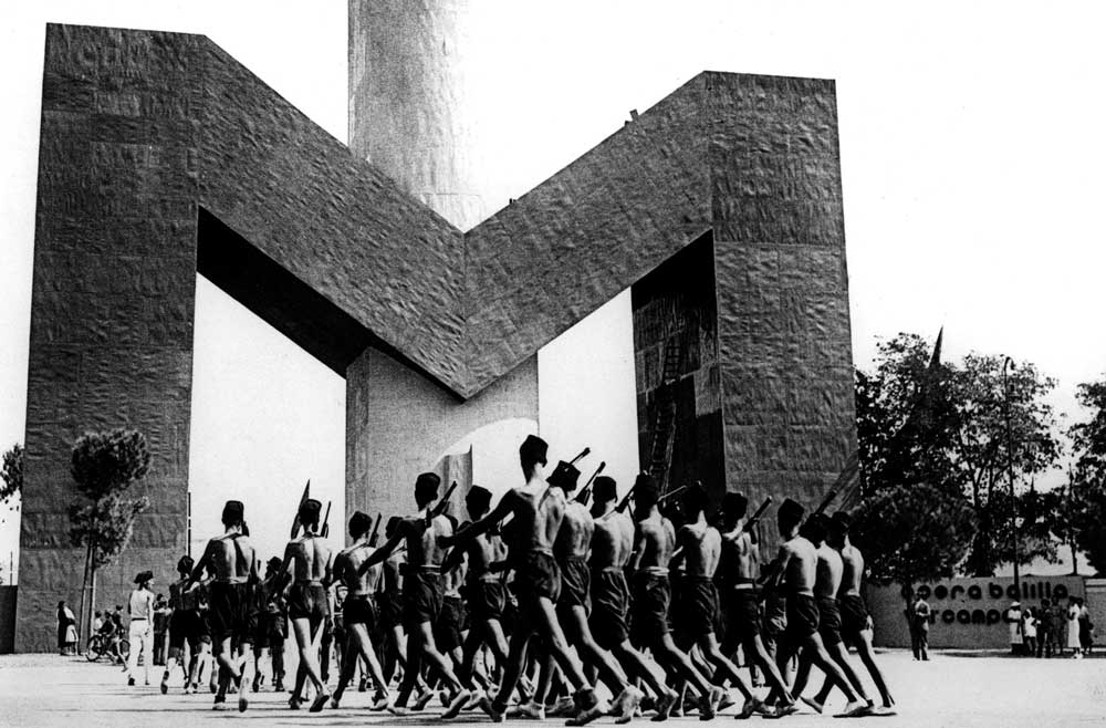 Entrance to a camp run  by the state youth organisation Opera Nazionale Balilla, 1930s.
