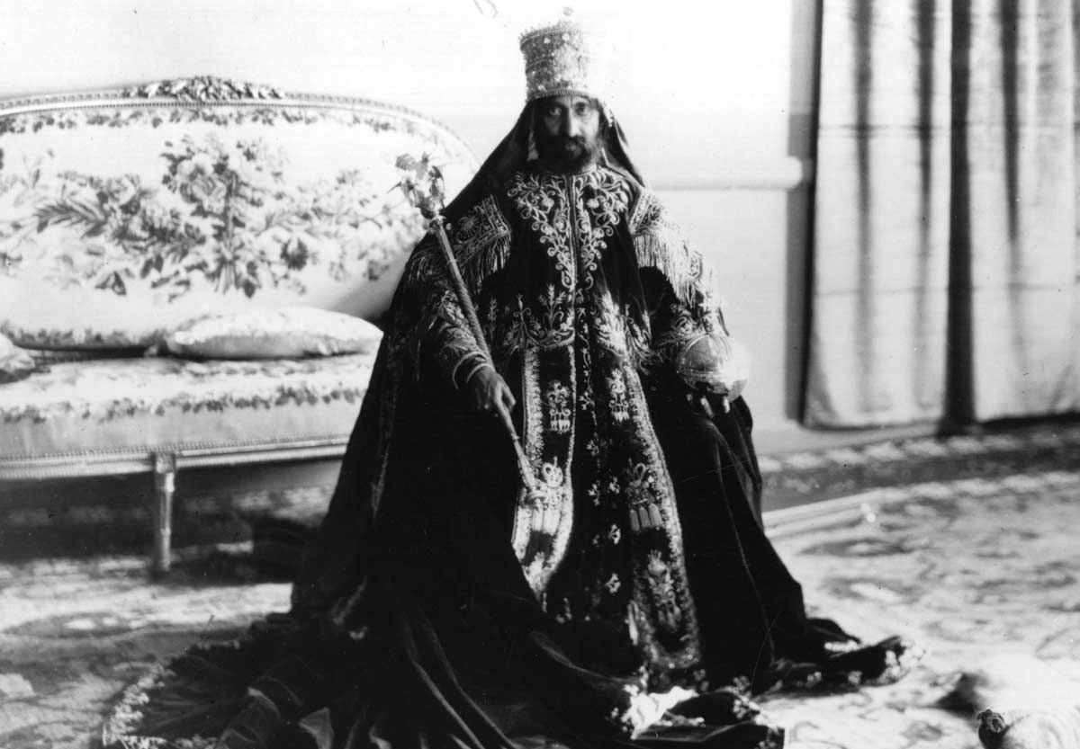 Haile Selassie in full ceremonial regalia following his coronation, 2 November 1930.