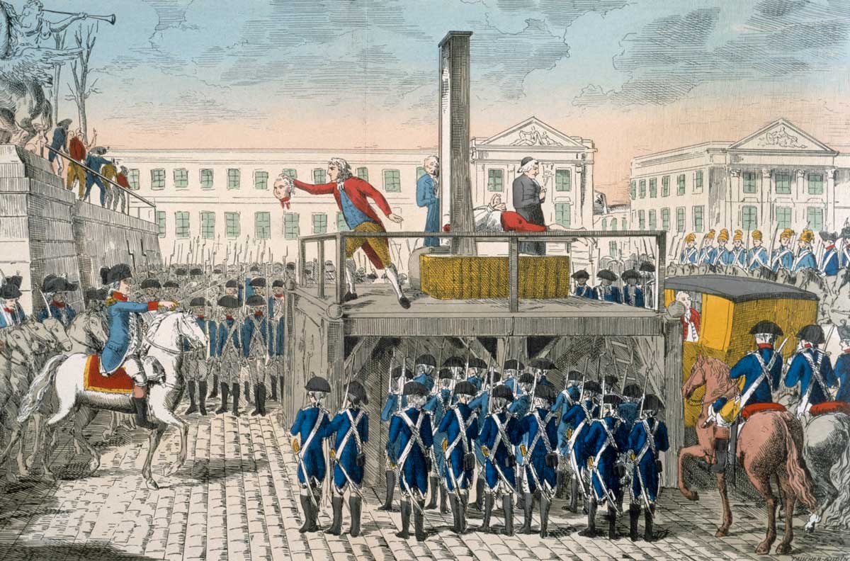 The Execution of Louis XVI, 1793, 18th-century coloured engraving © akg-images.