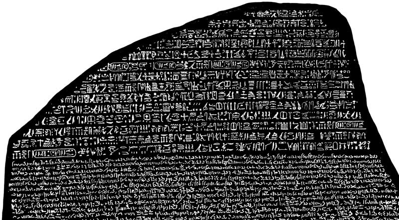Contemporary replica of the Rosetta Stone. 