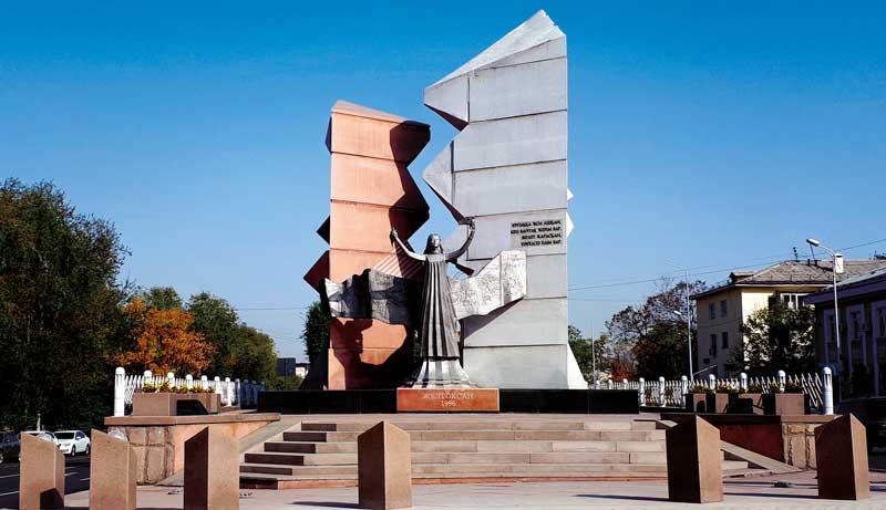 The Dawn of Liberty monument built to commemorate the 20th anniversary of Zheltoksan, Almaty, Kazakhstan, 2018. Joanna Lillis.