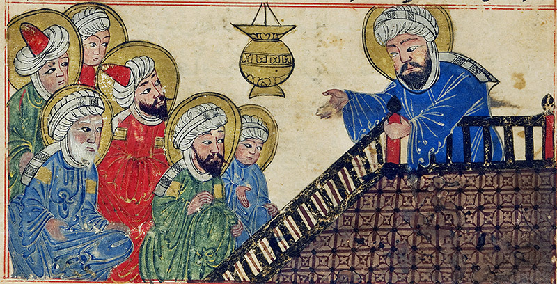 The Prophet Muhammad prohibits intercalation, from The Chronology of Ancient Nations,1307. © Edinburgh University Library/Bridgeman Images.