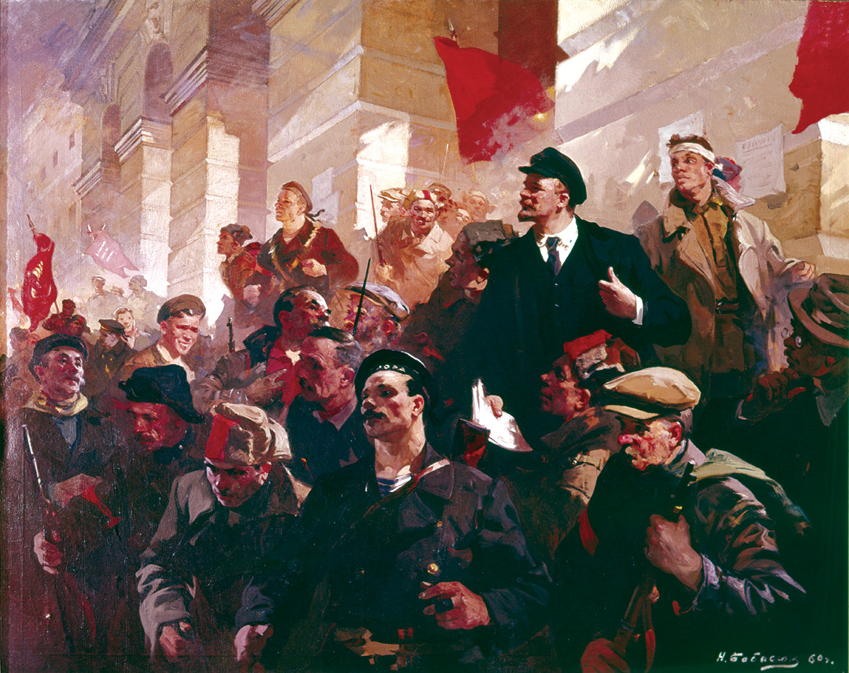 Lenin’s address at the Finland Station, Petrograd, 1917, by Nicolai Babasiouk, 1960.