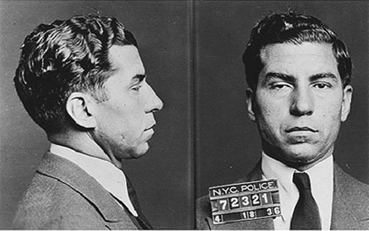 Mugshot of Charles "Lucky" Luciano from 1936