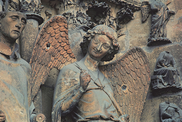 The Smiling Angel of Reims Cathedral. Christian Cuny / Getty Images