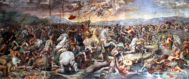  The Battle of the Milvian Bridge (1520–24) by Giulio Romano.