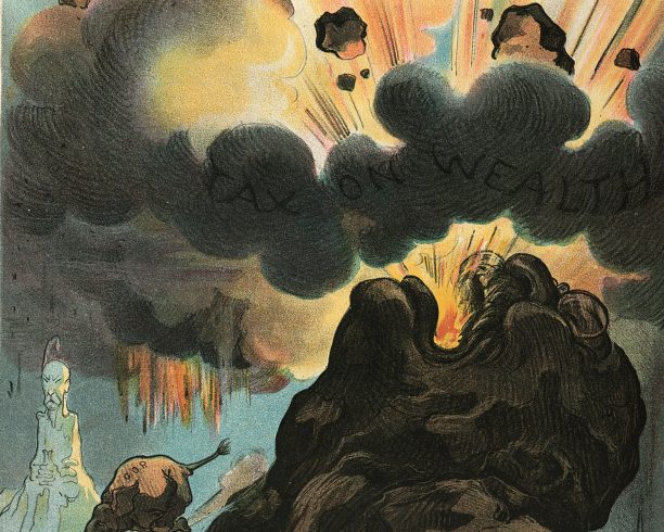 'An Eruption of Mount Teddy', an illustration from the US magazine 'Puck', May 1906