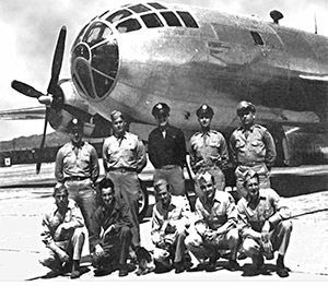 The Bockscar and its crew, who dropped the Fat Man atomic bomb on Nagasaki.