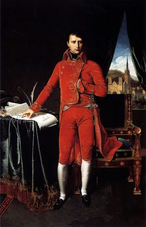 A depiction of Napoleon as First Consul, by Ingres. He attained the office in 1799.