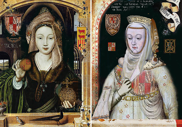 Leonor, left, and Blanca II, right, in contemporary paintings. 