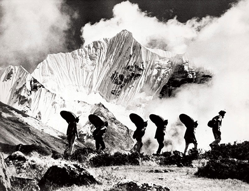Toni Hagen leads a surveying expedition near the Ganja La pass, 1958. Toni Hagen leads a surveying expedition near the Ganja La pass, 1958.